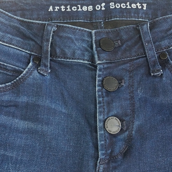 AOS Darkwash Button Fly Jeans Size 27 - Picture 2 of 6